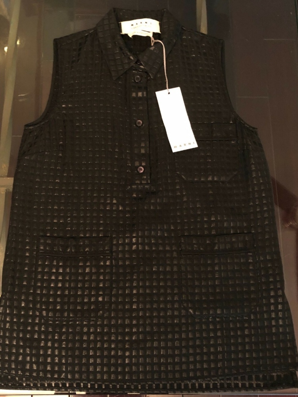 Marni Women's Black Tank Top Light Jacquard Lure Summer Edition 2014 Size 40